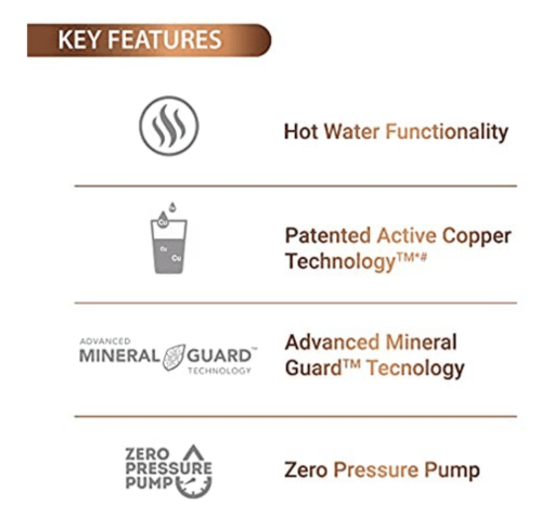 Eureka Forbes Aquaguard Blaze RO+Stainless Steel+HOT+Ambient+Active Copper Technology Water Purifier (Black) - Image 3